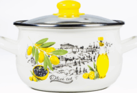 TOO Belly Olive Lábas üveg fedővel Ø18cm átmérő 2,8L - Fehér/Mintás