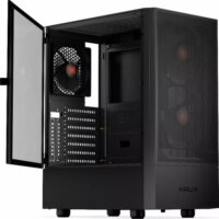 Krux Nadir Midi Torony Számítógépház + 1db 120mm + 2db 140mm ventilátor - Fekete