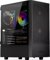Krux Nadir Midi Torony Számítógépház + 1db 120mm + 2db 140mm ventilátor - Fekete