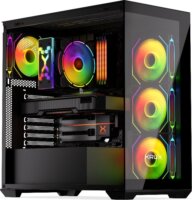 Krux Exo Midi Torony Számítógépház + 4db 120mm ventilátor - Fekete