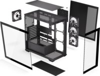 Krux Exo Midi Torony Számítógépház + 4db 120mm ventilátor - Fekete