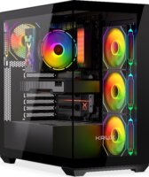Krux Exo Midi Torony Számítógépház + 4db 120mm ventilátor - Fekete