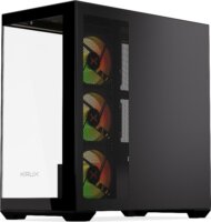 Krux Exo Midi Torony Számítógépház + 4db 120mm ventilátor - Fekete