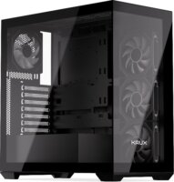 Krux Exo Midi Torony Számítógépház + 4db 120mm ventilátor - Fekete