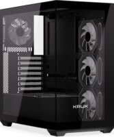 Krux Exo Midi Torony Számítógépház + 4db 120mm ventilátor - Fekete