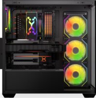 Krux Exo Midi Torony Számítógépház + 4db 120mm ventilátor - Fekete