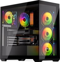 Krux Exo Midi Torony Számítógépház + 4db 120mm ventilátor - Fekete