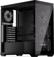 Krux Exo Midi Torony Számítógépház + 4db 120mm ventilátor - Fekete