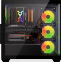 Krux Exo Midi Torony Számítógépház + 4db 120mm ventilátor - Fekete
