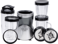 Adler AD 4084 Blender Smoothie Set Elektromos Turmixgép 0,7L / 1200 Watt - Fekete / Inox