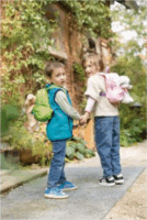 Nici Hátizsák kivehető nyuszi plüssfigurával - Zöld 21 x 26 cm