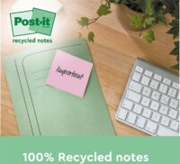 3M Post-it 76x76mm Újrahasznosított Öntapadó jegyzettömb - Vegyes színek (6x 100 lap/tömb)