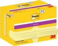 3M Post-it Super Sticky 47,6x47,6mm Öntapadó jegyzettömb - Kanári sárga (12x 90 lap/tömb)