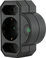 REV 0020070512 Túlfeszültség védő elosztó 3 aljzatos - Fekete