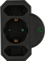 REV 0020070512 Túlfeszültség védő elosztó 3 aljzatos - Fekete