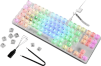 Sharkoon Crystal Shark Wireless / Vezetékes Mechanikus Gaming Billentyűzet Német - Fehér