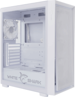 White Shark Warhead 3/B Midi Torony Számítógépház + 4db 120mm ventilátor - Fehér