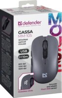 Defender MM-105 Gassa Silent Wireless Egér - Szürke