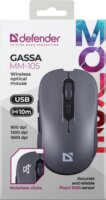 Defender MM-105 Gassa Silent Wireless Egér - Szürke