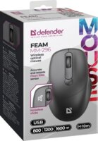 Defender MM-296 Feam Silent Wireless Egér - Fekete