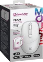 Defender MM-296 Feam Silent Wireless Egér - Fehér