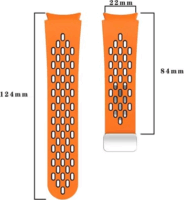 Mybandz 41723 Samsung Galaxy Watch 5/6/7 Mágneszáras Szilikon Okosóra szíj 20mm - Fekete/Narancssárga