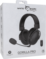 White Shark Gorilla Pro Vezetékes/Wireless Gamer Fejhallgató Headset - Fekete