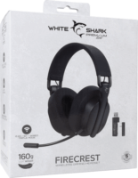 White Shark Firecrest Vezetékes/Wireless Gamer Fejhallgató Headset - Fekete