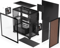 Krux Palum Midi Torony Számítógépház + 2db 120mm ventilátor - Fekete