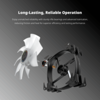 Montech HP140 140mm ARGB PWM Rendszerhűtő ventilátor - Fekete