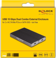 DeLock 42028 M.2 USB-C Külső SSD ház - Fekete