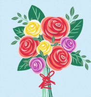 Ravensburger CreArt Vidám színes rózsacsokor számfestő készlet