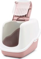 Savic Nestor Fedett macska alomdoboz 80L - Fehér/Rózsaszín