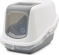 Savic Nestor Fedett macska alomdoboz 80L - Fehér/Szürke