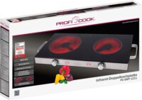 ProfiCook PC-DKP 1211 Hordozható 2 zónás Elektromos főzőlap 2800W - Inox