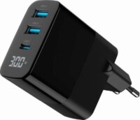Gembird A-UC-PDQC30LCD 2xUSB-A / USB-C Hálózati Gyorstöltő Adapter 30W - Fekete