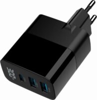 Gembird A-UC-PDQC30LCD 2xUSB-A / USB-C Hálózati Gyorstöltő Adapter 30W - Fekete