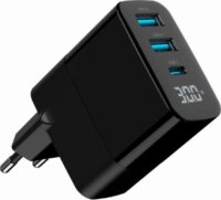Gembird A-UC-PDQC30LCD 2xUSB-A / USB-C Hálózati Gyorstöltő Adapter 30W - Fekete