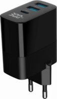 Gembird A-UC-PDQC30LCD 2xUSB-A / USB-C Hálózati Gyorstöltő Adapter 30W - Fekete