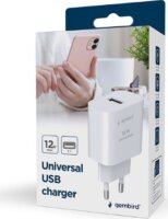 Gembird TA-UC-1A12 USB-A Hálózati Töltő Adapter 12W - Fehér