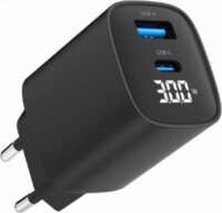 Gembird TA-UC-PDQC30LCD USB-A / USB-C Hálózati Gyorstöltő Adapter 30W - Fekete