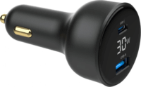 Gembird TA-UC-AC2PD30LCD USB-A / USB-C Autós Gyorstöltő 30W - Fekete