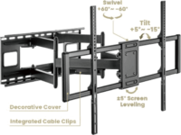 Gembird WM-120ST-01 60"-120" LCD TV / Monitor fali tartó konzol - Fekete