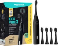 HappyBrush ECO VIBE 3 Szónikus Elektromos fogkefe 4 db pótfejjel - Fekete