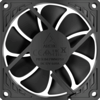 Arctic P8 Slim PWM PST 80mm PWM Rendszerhűtő Ventilátor - Fekete