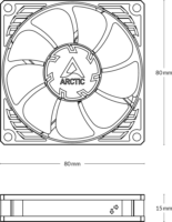 Arctic P8 Slim PWM PST 80mm PWM Rendszerhűtő Ventilátor - Fekete