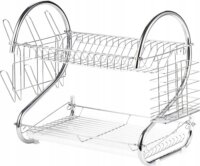 TOO KT-581 Mini Fém Kétszintes konyhai edényszárító 25 x 36 x 36 cm - Ezüst