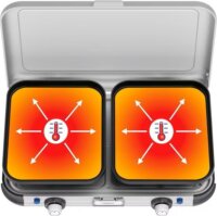 Campingaz Camping Kitchen 2 Grill & Go Hordozható 2 zónás gáz főzőlap - Inox