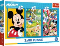 Trefl 3 x 80 darabos Mickey egér és barátai puzzle