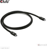 Club3D CAC-1570 USB-C apa - USB-C apa Adat és töltő kábel 1.2m - Fekete